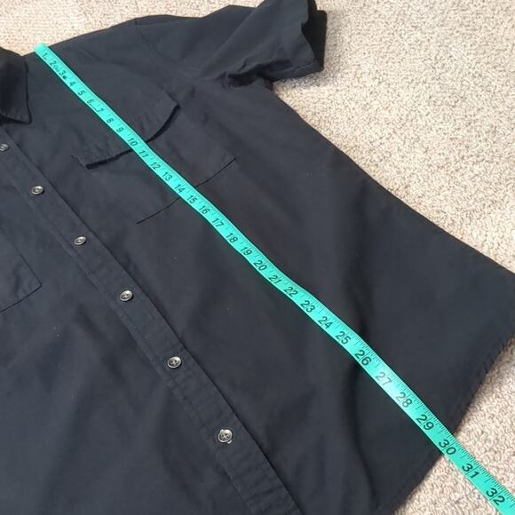 Rock and Republic Men's Black Short Sleeve Button Down Cotton Shirt Large - Picture 3 of 8